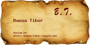 Bassa Tibor névjegykártya
